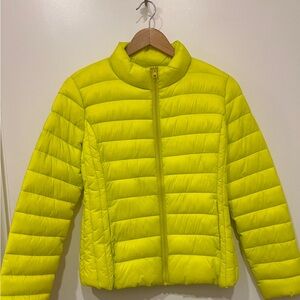 Love Tree Neon Yellow Puffer Jacket